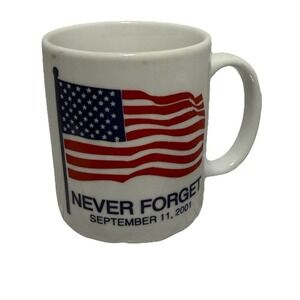 Never Forget  September 11 2001 American Flag Statue Of Liberty   Coffee Mug